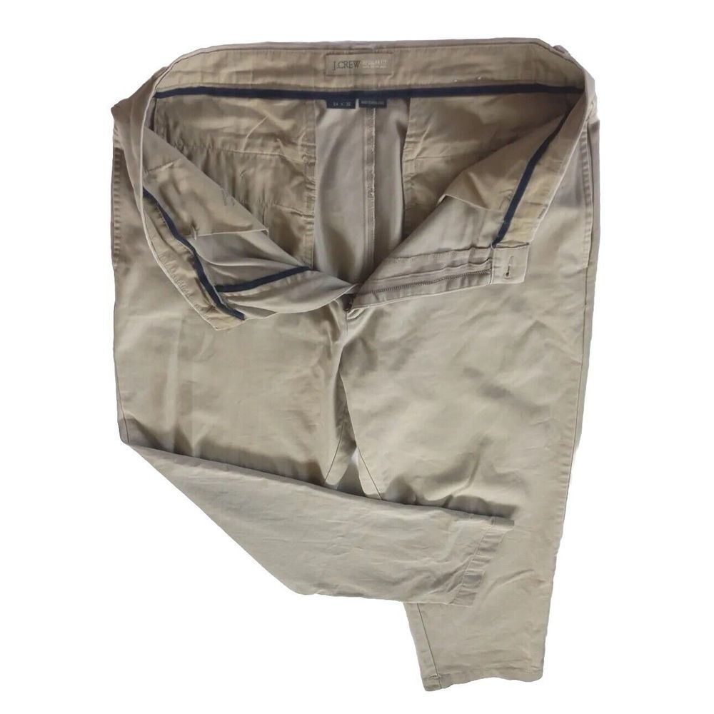 J CREW‎ Men's Chino Pants Size 34x30 Regular Fit Cotton Inseam 29in Khaki Brown